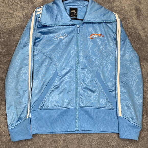 Adidas Dale Jr Blue Track Jacket NASCAR Zip Up Size S 100% Polyester - Picture 1 of 9